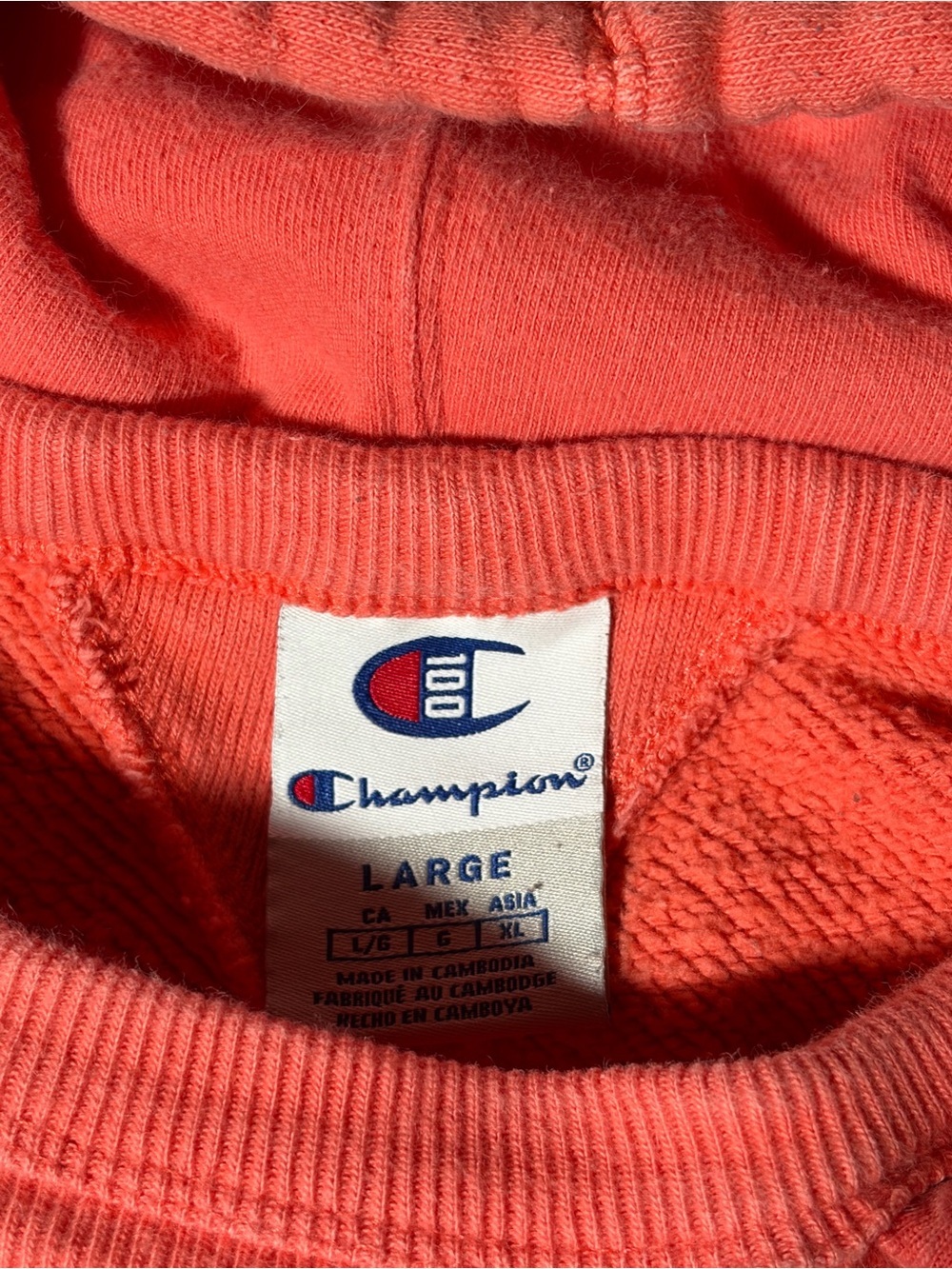 Champion 100th Anniversary Pink Pullover Hoodie Century Collection Large - Picture 5 of 6